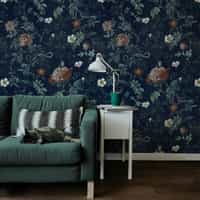 Vintage Botanical Floral Garden Dark Wallpaper Mural 1
