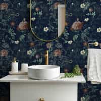 Vintage Botanical Floral Garden Dark Wallpaper Mural 2