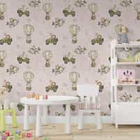 Kids Cute Cartoon Animals in Planes Pattern Wallpaper Mural 3