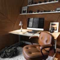 Modern Geometric Wood Effect Wallpaper 7