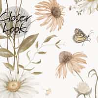 Kids Botanical Garden Wildflower Pattern Wallpaper Mural 7