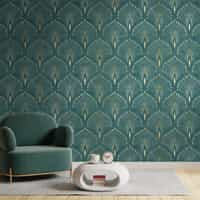 Art Deco Style Fan Pattern Wallpaper Mural 3