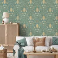 Elegant Floral Vine Pattern Wallpaper Mural 1
