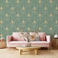 Elegant Floral Vine Pattern Wallpaper Mural 4