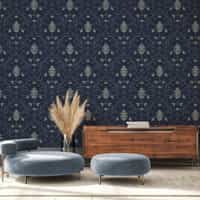 Elegant Floral Vine Pattern Wallpaper Mural 1