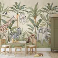 Kids Safari Animals Jungle Scene Wallpaper Mural 1