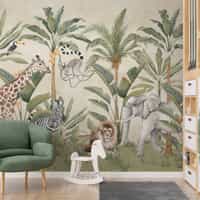 Kids Safari Animals Jungle Scene Wallpaper Mural 4