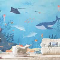 Kids Underwater Animals and Coral Reef Wallpaper Mural 1