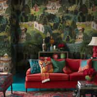 Indian Traditional Garden Art Wallpaper Mural 2