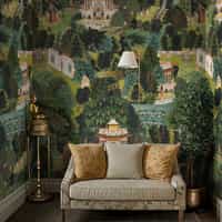 Indian Traditional Garden Art Wallpaper Mural 1