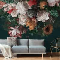 Enchanted Dark Dutch Floral Bouquet Wallpaper Mural 3