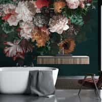 Enchanted Dark Dutch Floral Bouquet Wallpaper Mural 4