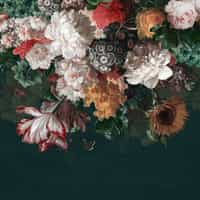 Enchanted Dark Dutch Floral Bouquet Wallpaper Mural 7