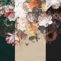 Enchanted Dark Dutch Floral Bouquet Wallpaper Mural 5