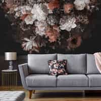 Enchanted Dark Dutch Floral Bouquet Wallpaper Mural 1