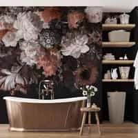 Enchanted Dark Dutch Floral Bouquet Wallpaper Mural 4