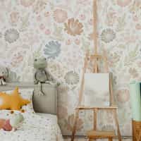 Kids Colorful Floral Botanical Wallpaper Mural 1