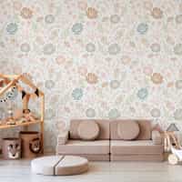 Kids Colorful Floral Botanical Wallpaper Mural 3