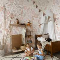 Kids Pastel Floral Botanical Wallpaper Mural 4