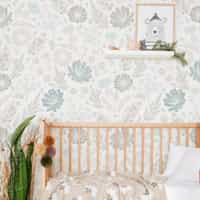 Kids Soft Color Floral Botanical Wallpaper Mural 1