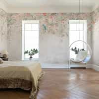 Colorful Ivy Floral and Birds Wallpaper Mural 2