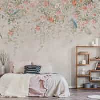 Colorful Ivy Floral and Birds Wallpaper Mural 3
