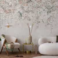 Whimsical Ivy Floral and  Birds Wallpaper Mural 1