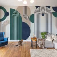 Modern Geometric Arch Lines Wallpaper Mural 1