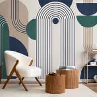 Modern Geometric Arch Lines Wallpaper Mural 3