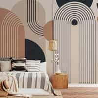 Modern Geometric Arch Lines Wallpaper Mural 1