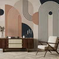 Modern Geometric Arch Lines Wallpaper Mural 2
