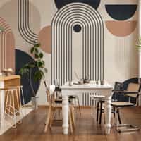 Modern Geometric Arch Lines Wallpaper Mural 3