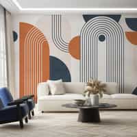 Modern Geometric Arch Lines Wallpaper Mural 2