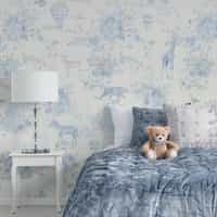 Kids Whimsical Safari Animal and Floral Wallpaper Mural 5