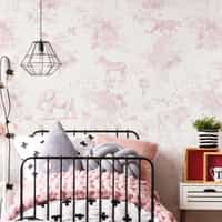 Kids Whimsical Safari Animal and Floral Wallpaper Mural 1