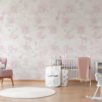 Kids Whimsical Safari Animal and Floral Wallpaper Mural 4