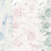 Kids Whimsical Safari Animal and Floral Wallpaper Mural 6