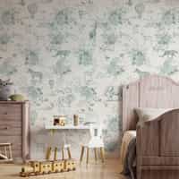 Kids Whimsical Safari Animal and Floral Wallpaper Mural 4