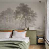 Serene Misty Mountain and River Landscape Wall Mural 4