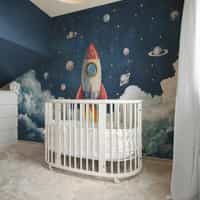 Kids Rocket Ship Cosmic Wallpaper Mural 3