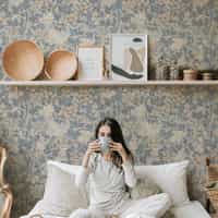 Classic Botanical Floral Foliage Wallpaper Mural 2