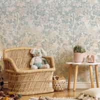 Kids Soft Pastel Botanical Wallpaper Mural 1
