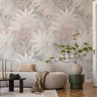 Elegant Pastel Color Lily Leaves Wallpaper Mural 1