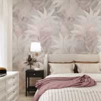 Elegant Pastel Color Lily Leaves Wallpaper Mural 2