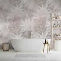 Elegant Pastel Color Lily Leaves Wallpaper Mural 5