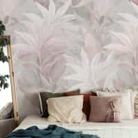 Elegant Pastel Color Lily Leaves Wallpaper Mural 6