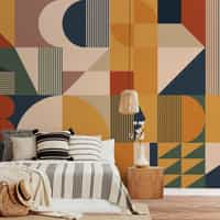 Contemporary Colorful Abstract Geometric Shapes Wallpaper Mural 2