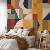 Contemporary Colorful Abstract Geometric Shapes Wallpaper Mural 10
