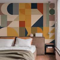 Contemporary Colorful Abstract Geometric Shapes Wallpaper Mural 4