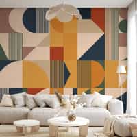 Contemporary Colorful Abstract Geometric Shapes Wallpaper Mural 5